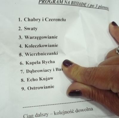 Chabry, Czeremcha, Swaty, Warzęgowianie, Koleczkowianie, Wierzbniczanki, Kapela Rycha, Dąbrowiacy, Echo Kujaw, Ostrowianie...