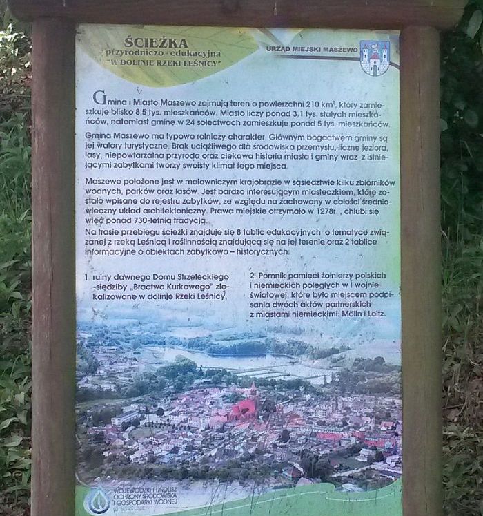 tablica inf. o ścieżce przyrodniczo edukacyjnej i Maszewie